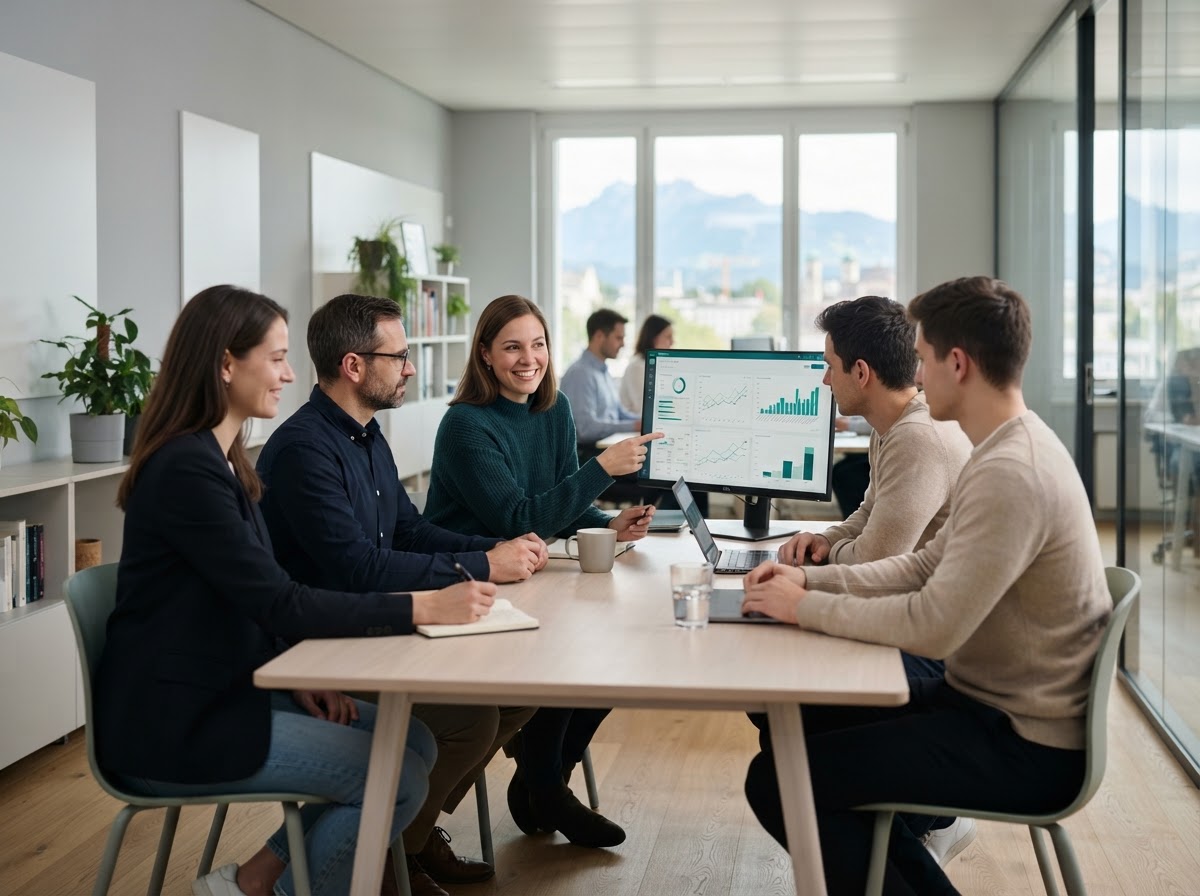 BlpenWertAI Team bei der Analyse von Marktmodellen und Risikokennzahlen